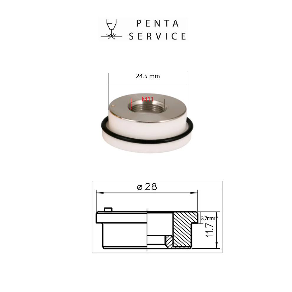 Керамический держатель сопла KT B2 (D28 M11)